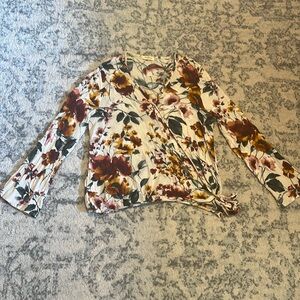 Floral Wrap Blouse Size Large